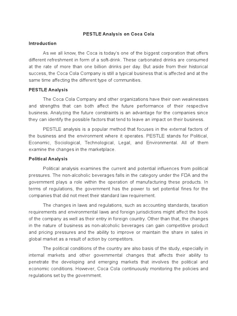 PESTLE Analysis Mobile Phones Soft Drink