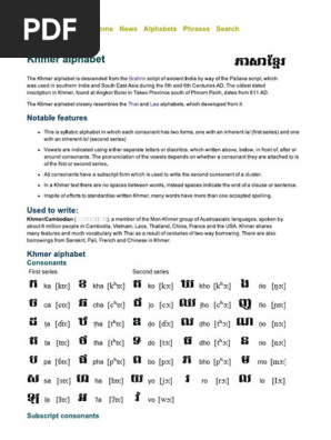 cambodian alphabet pronunciation and language pdf pdf