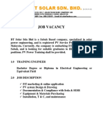 BT Solar Sdn. BHD.: Job Vacancy