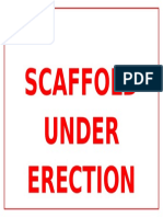 Scaffold Under Erection Tag