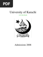 University of Karachi Admission Form