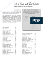 Alphabetical List of Foods 2 Oct 2012