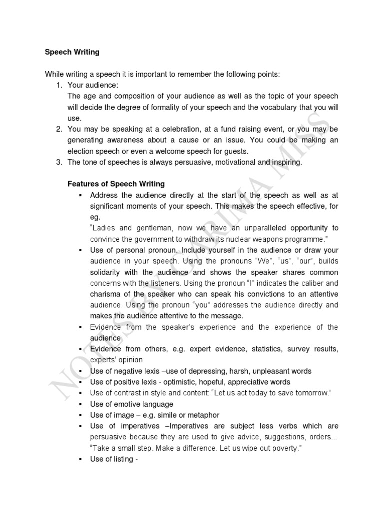 Speech Writing | PDF | Rhinoceros | Public Speaking