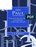 C. K. Barrett-On Paul_ Essays on His Life, Work, And Influence in the Early Church-T&T Clark Int'l (2003)