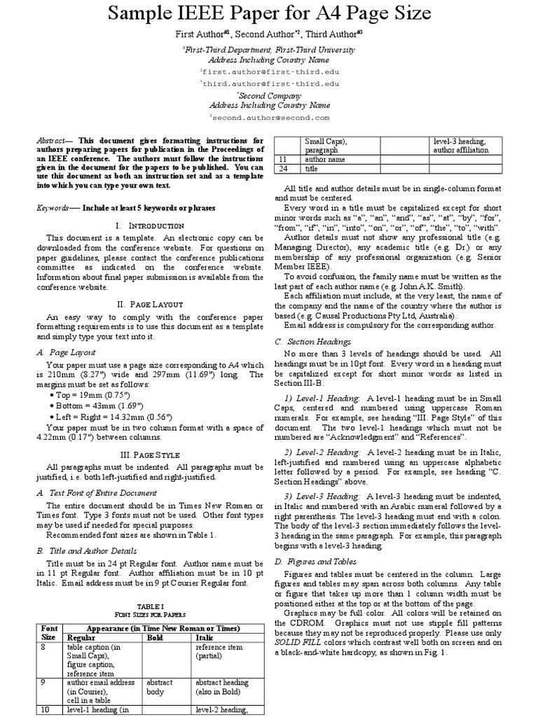 IEEE GENERAL PAPER FORMAT intelligence overview