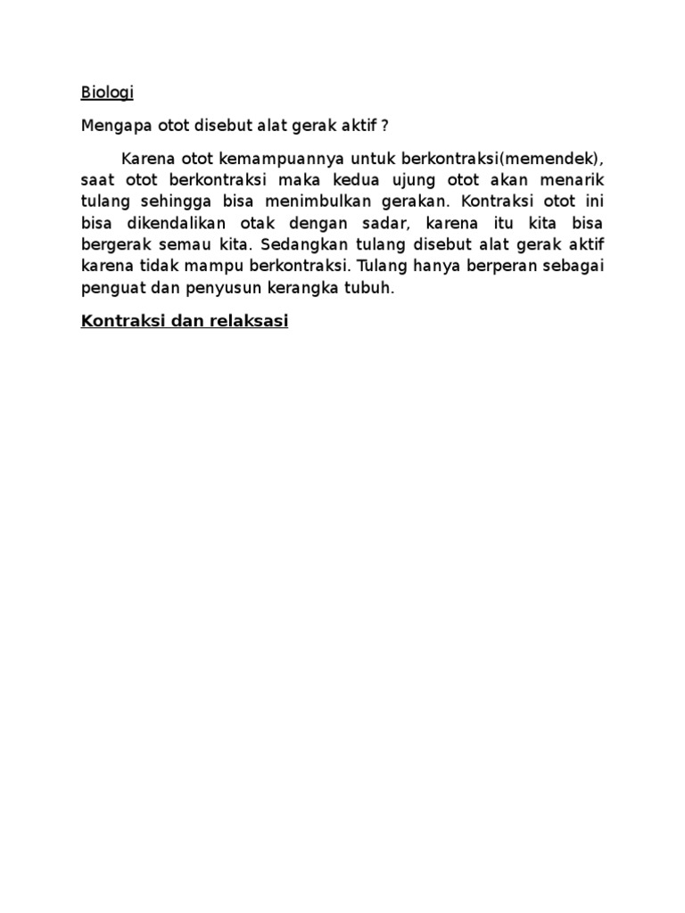 Alasan Otot Disebut Alat Gerak Aktif Pdf