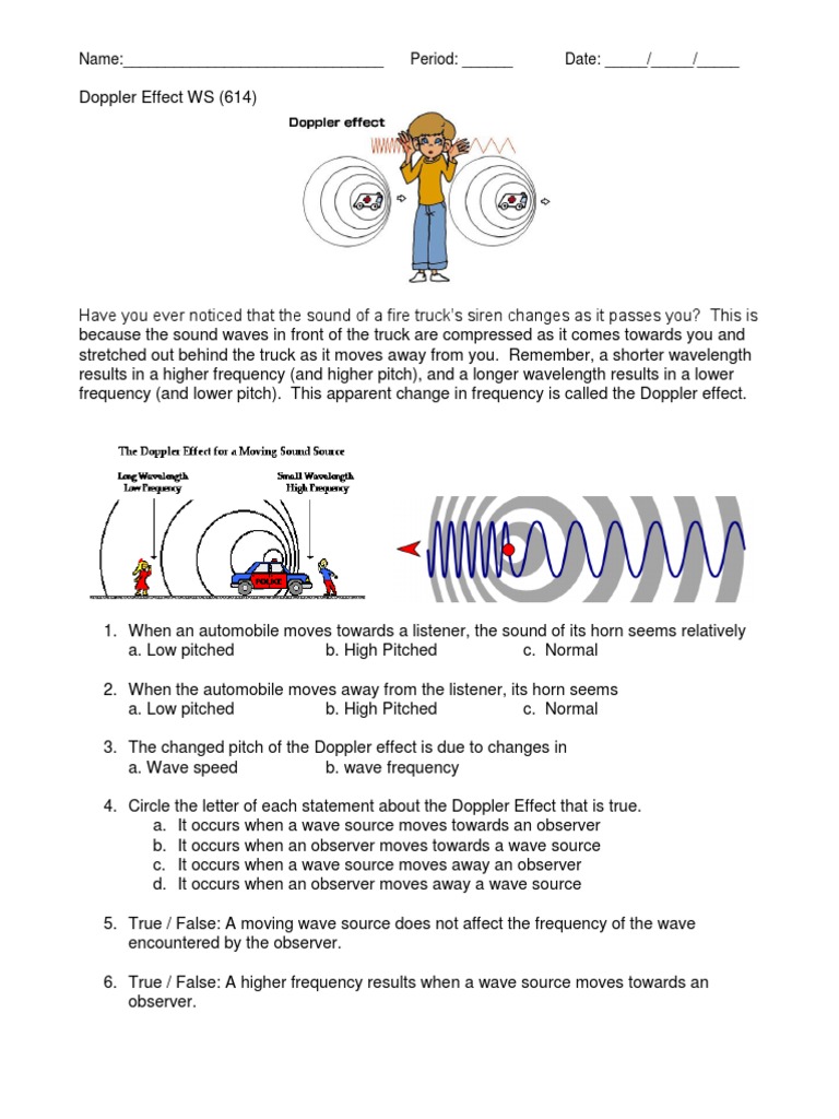 Doppler Effect Worksheet | PDF