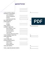 Suggeted Balance Sheet Format