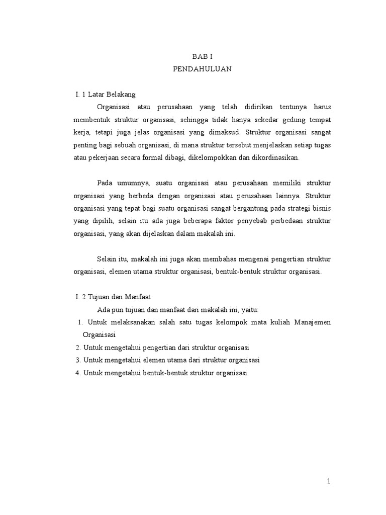 Makalah Struktur Organisasi
