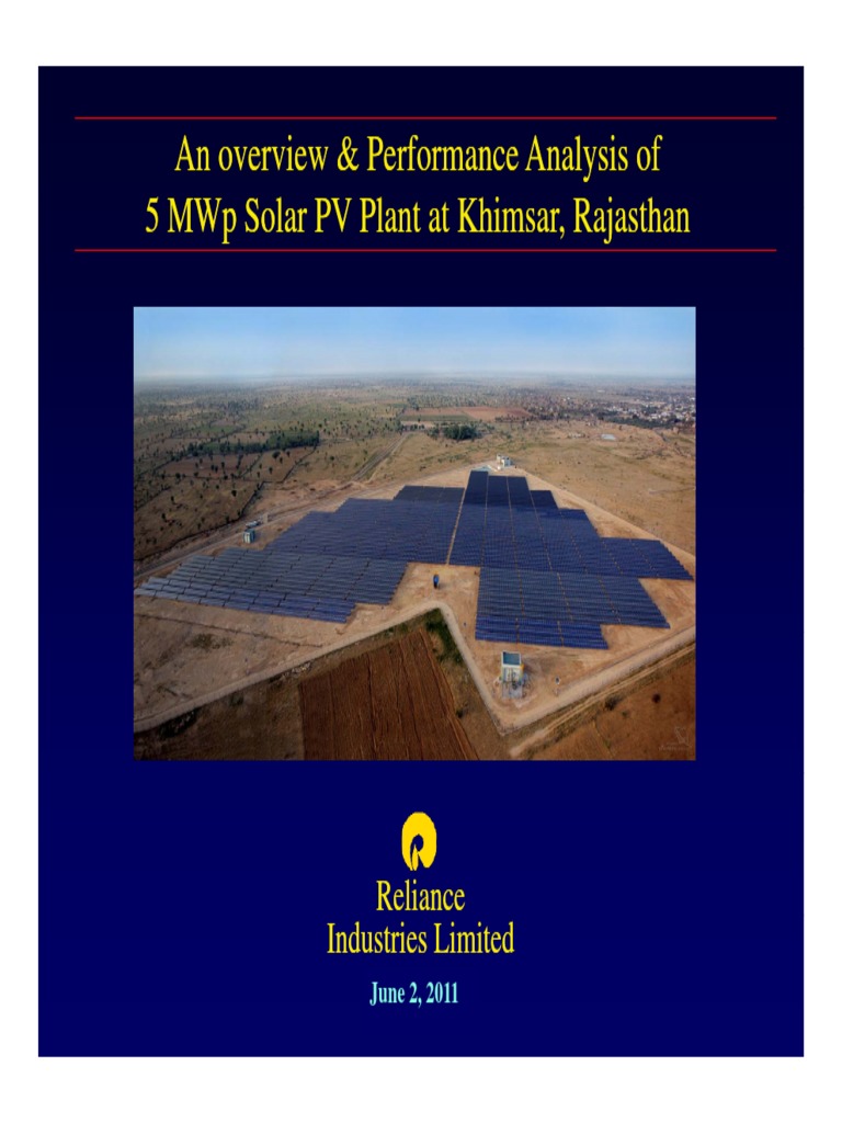 Performance Analysis 5Mwp Solar PV Plant | PDF | Photovoltaic System ...