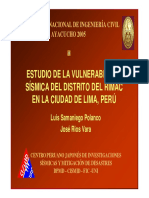ESTUDIO DE LA VULNERABILIDAD SÍSMICA DEL DISTRITO DEL RIMAC EN LA CIUDAD DE LIMA, PERÚ