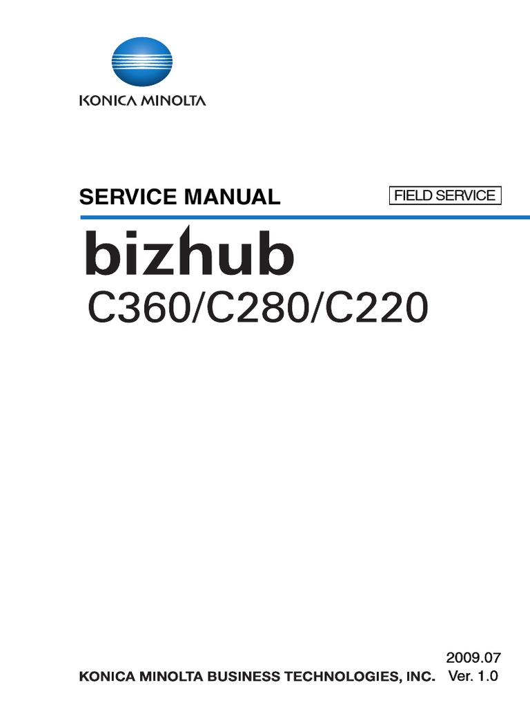 Konica Minolta Bizhub c220 c280 c360 Service Manual | Ac Power Plugs And  Sockets | Electrical
