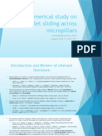 Numerical Study on Droplet Across Micro Pillars