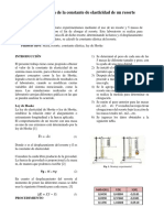 Determinacion de La Constante de Elasticidad de Un Reosrte