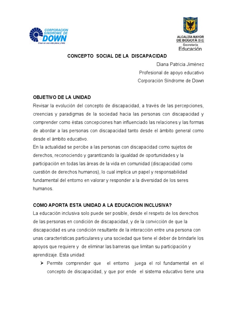 Evolución del Concepto de Discapacidad | PDF | Invalidez | Educación ...