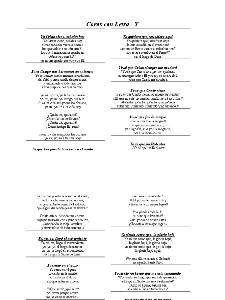 Coros Y Pdf Cristo Título Espíritu Santo