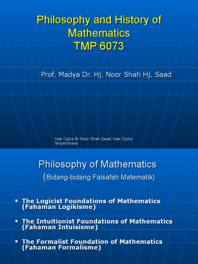 Philosophy and Foundations of Mathematics | PDF