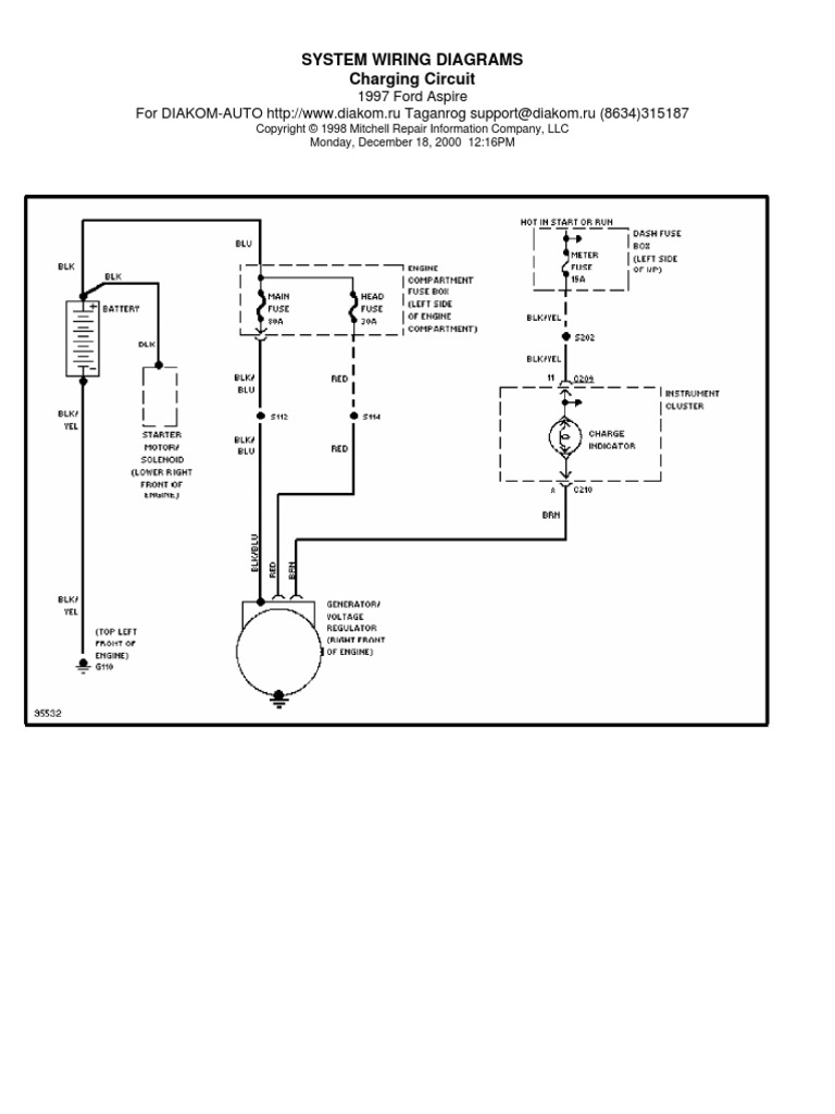 Charging Circuit Ford Aspire 1997 y Ford Festiva | PDF, image size:768x1024