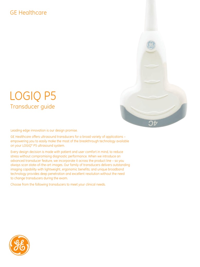 Brochure GE Logiq P5 Transducers Medicine Clinical Medicine Free