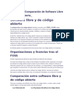 Concepto y Comparación de Software Libre y Código Abierto