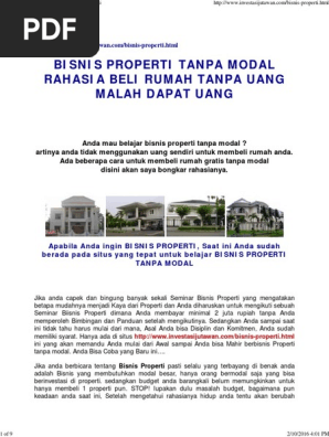 Bisnis Properti Tanpa Modal Investasi Properti Pdf
