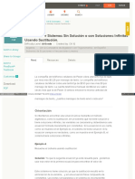 Resolver Sistemas Sin Solución o Con Soluciones Infinitas Usando Sustitución