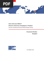 Does Advocacy Matter?        Women’s Advocacy Campaigns in Thailand 