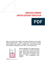 Analisis Energi Pada Sistem Tertutup