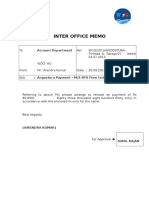 Inter Office Memo:: Angostura Payment - M/S SPX Flow Technologies PVT LTD