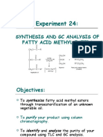 Experiment 24:: Synthesis and GC Analysis of Fatty Acid Methyl Esters