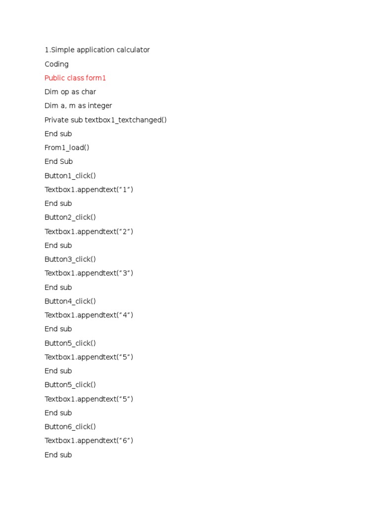 Simple Calculator and Form Management Code | PDF | Computers
