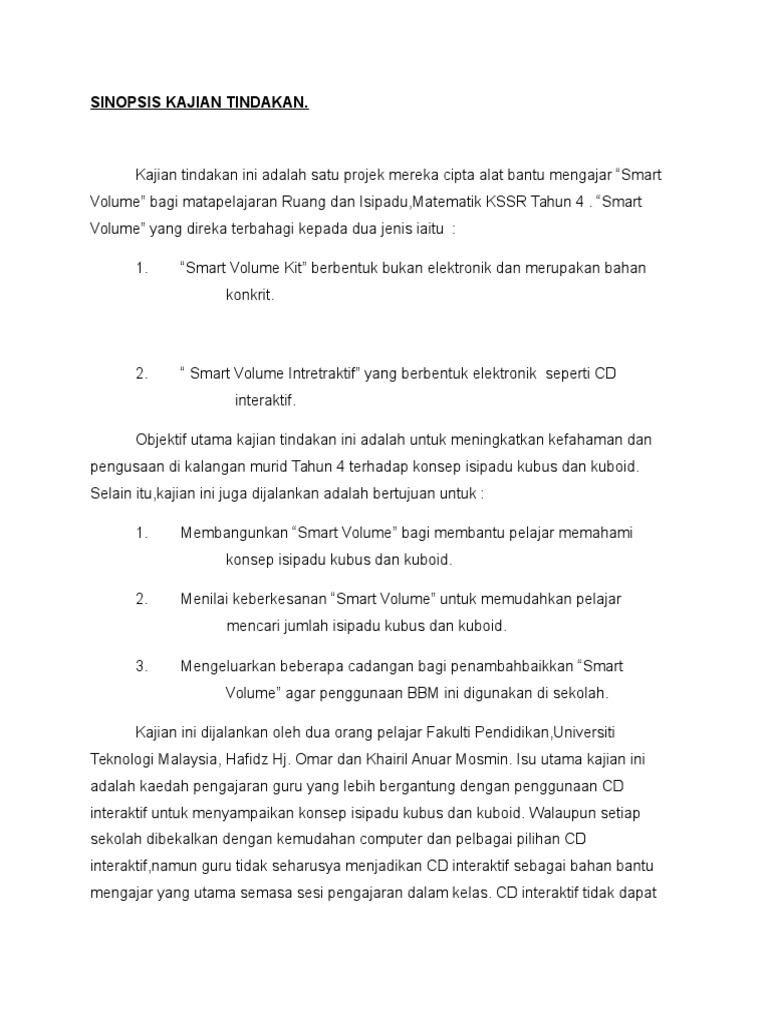 Sinopsis Kajian Tindakan Pdf