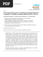 Metals: Processing and Properties of Aluminum and Magnesium Based Composites Containing Amorphous Reinforcement: A Review