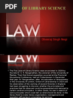 Laws of Library Science: Dheeraj Singh Negi