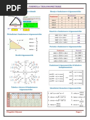Formula Trigonometrike2 Pdf Leisure Sports