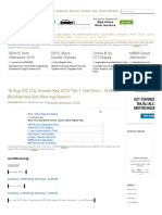 SSC CGL Answer Key 16-08-2015 Tier-1 3149329 (Booklet No) Slot Morning Session