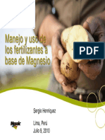 Manejo y Uso de Los Fertilizantes A Base de Magnesio: Sergio Henríquez Lima, Perú Julio 9, 2010