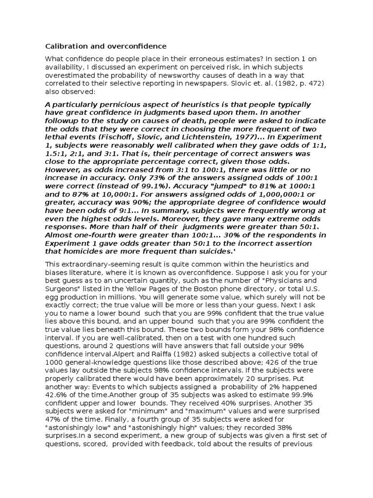 Understanding Calibration and Overconfidence | PDF