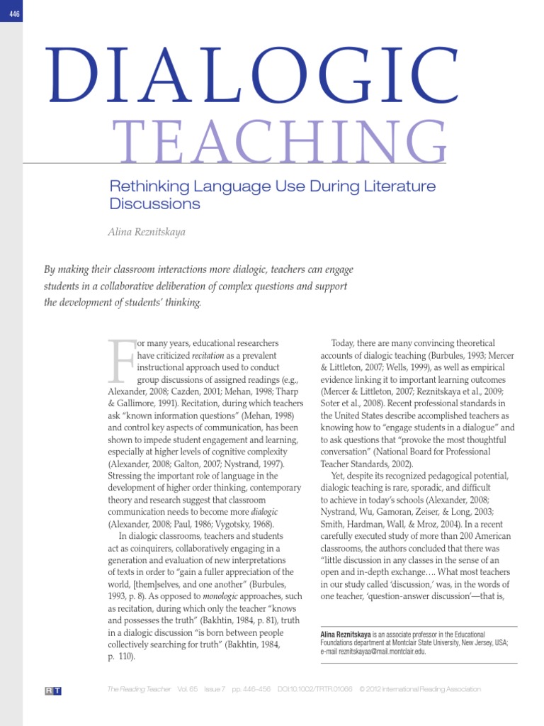 Dialogic Teaching In The Classroom – DKMLD