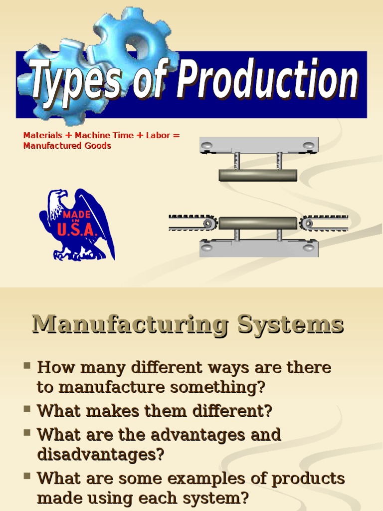 Materials + Machine Time + Labor Manufactured Goods | PDF | Industries ...