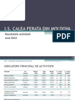 I.S. Calea Ferata Din Moldova: Rezultatele Activitatii Anul 2012