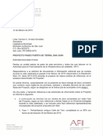 Información sometida por AFI a Legislatura Municipal Paseo Puerta de Tierra 12 de febrero 2015