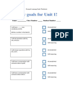 personal learning goals worksheet