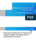 Tugas Metadologi Penelitian Studi Cross