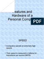 Features and Hardware of A Personal Computer