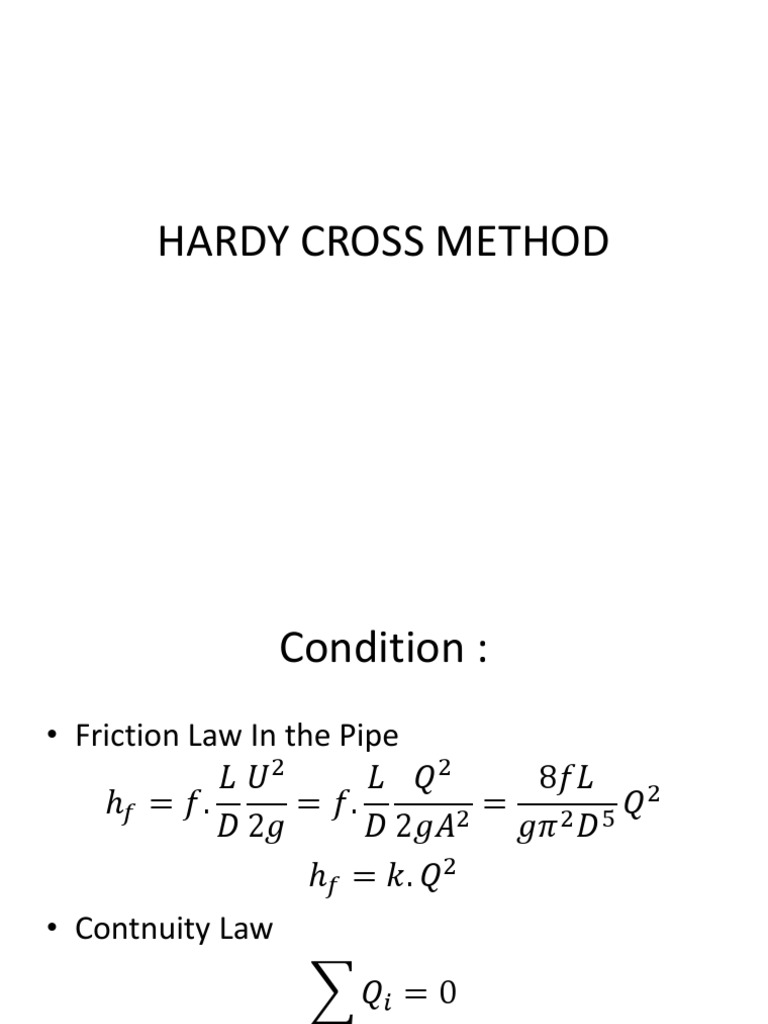 Hardy Cross Method for Pipe Networks | PDF | Mechanics | Civil Engineering