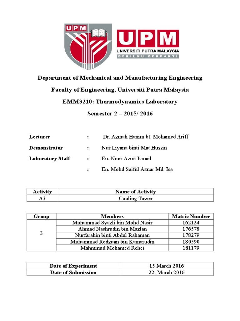 Cooling Tower Lab Report Air Conditioning Evaporation