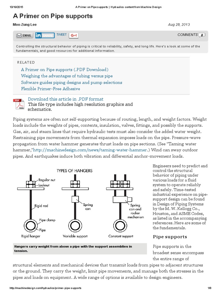 Essential Guide to Pipe Support Design | PDF | Pipe (Fluid Conveyance ...