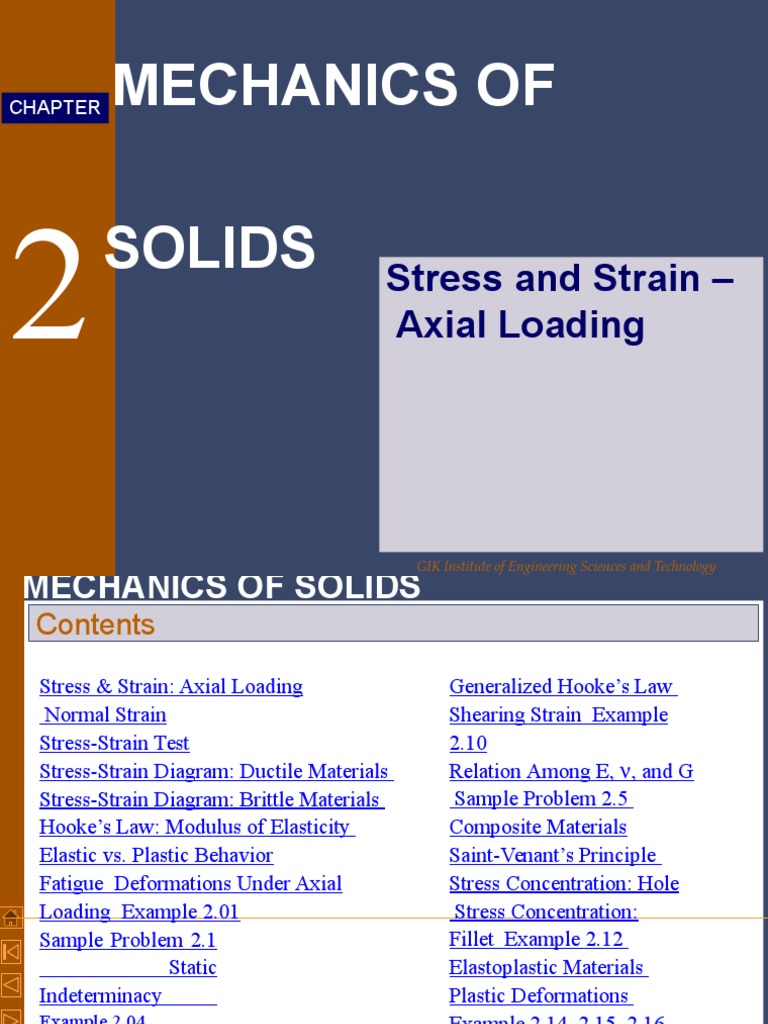 Mechanics of Solids: Stress and Strain - Axial Loading | Download Free ...