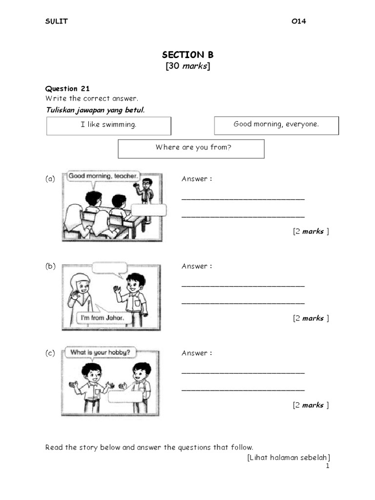Section B English Exam Practice | PDF | National Symbols | Symbols
